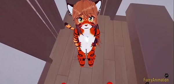  Furry Hentai 3D - POV Tigress blowjob and gets fucked by fox - Japanese manga anime yiff cartoon porn